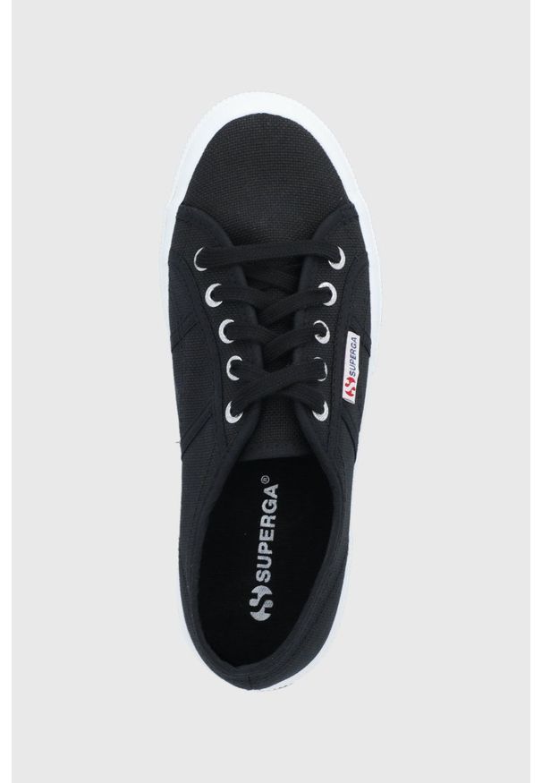 Superga - Tenisówki. Nosek buta: okrągły. Zapięcie: sznurówki. Kolor: czarny. Materiał: guma