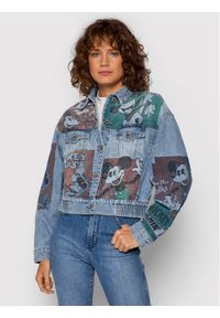 Kurtka jeansowa Desigual. Kolor: niebieski. Materiał: jeans. Wzór: motyw z bajki #1