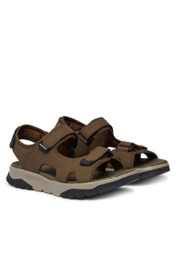 skechers - Skechers Sandały Strap River 205724/BRN Brązowy. Kolor: brązowy. Materiał: skóra