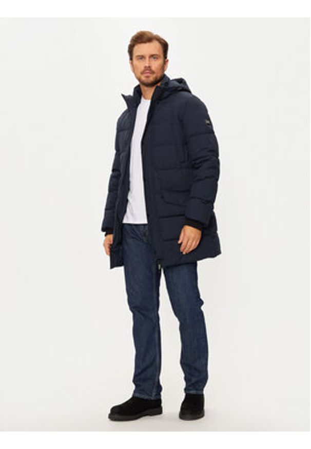 Karl Lagerfeld - KARL LAGERFELD Kurtka puchowa 505035 544586 Granatowy Regular Fit. Typ kołnierza: dekolt w karo. Kolor: niebieski. Materiał: syntetyk