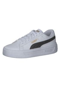 Buty do chodzenia damskie Puma SMASH PLATFORM V3. Zapięcie: sznurówki. Kolor: czarny, biały, wielokolorowy. Materiał: materiał, skóra. Szerokość cholewki: normalna. Obcas: na platformie. Sport: turystyka piesza