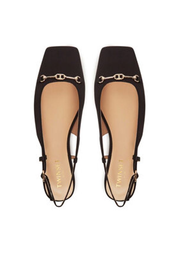 TwinSet - TWINSET Baleriny 251TCP082 Czarny. Kolor: czarny. Materiał: materiał