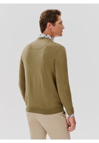 Pako Lorente - PAKO LORENTE – Zielony męski sweter w serek. Typ kołnierza: dekolt w serek. Kolor: zielony. Materiał: bawełna. Sezon: jesień #2
