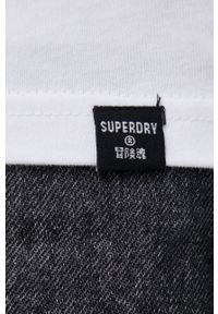 Superdry T-shirt bawełniany kolor biały z nadrukiem. Okazja: na co dzień. Kolor: biały. Materiał: bawełna. Wzór: nadruk. Styl: casual