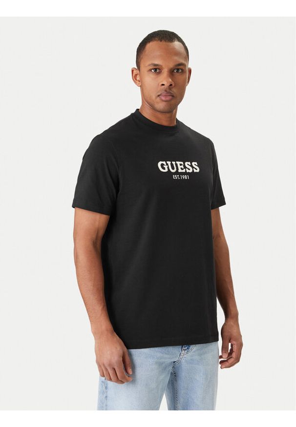 Guess T-Shirt M6GI16 K3032 Czarny Regular Fit. Kolor: czarny. Materiał: bawełna