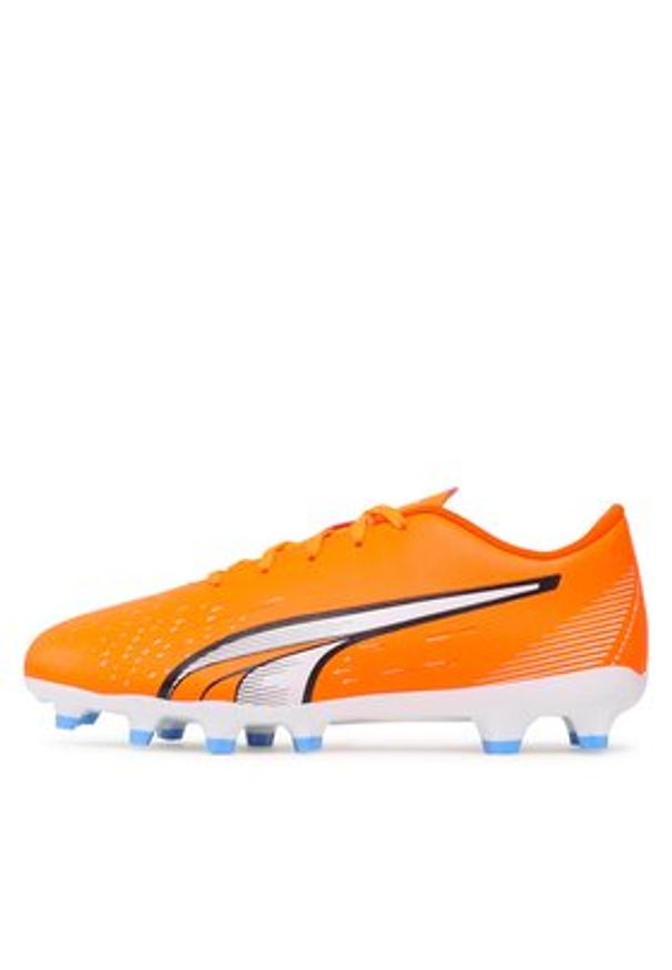 Puma Buty do piłki nożnej Ultra Play Fg/Ag Jr 107233 01 Koralowy. Kolor: pomarańczowy. Materiał: skóra