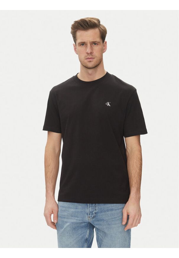 Calvin Klein Jeans T-Shirt Painted J30J327523 Czarny Regular Fit. Kolor: czarny. Materiał: bawełna