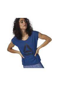 Koszulka treningowa damska Reebok Koszulka Workout Ready Supremium 20 L. Kolor: niebieski. Długość rękawa: krótki rękaw. Długość: krótkie