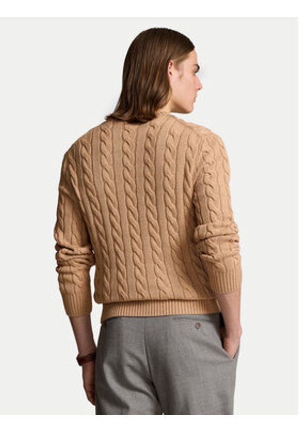 Polo Ralph Lauren Sweter 710775885014 Beżowy Regular Fit. Typ kołnierza: polo. Kolor: beżowy. Materiał: bawełna