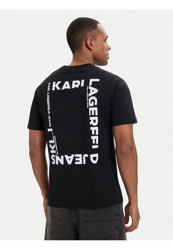 Karl Lagerfeld Jeans T-Shirt B2M17090 Czarny Relaxed Fit. Kolor: czarny. Materiał: bawełna
