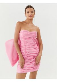 ROTATE Sukienka koktajlowa Sheer 111180465 Różowy Slim Fit. Kolor: różowy. Materiał: wiskoza. Styl: wizytowy