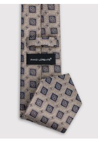 Pako Lorente - PAKO LORENTE – Beżowy krawat męski w kwadraty. Kolor: beżowy. Materiał: poliester #3