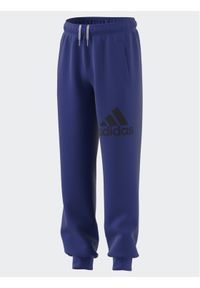 Adidas - adidas Spodnie dresowe Essentials Regular Fit Big Logo Cotton Joggers IJ6301 Niebieski Regular Fit. Kolor: niebieski. Materiał: bawełna
