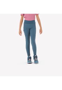 quechua - Legginsy turystyczne dla dzieci Quechua MH500. Kolor: niebieski, szary, wielokolorowy. Materiał: materiał, tkanina, poliester, syntetyk. Sezon: lato. Styl: sportowy