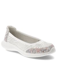 Półbuty damskie S.Barski, ze skóry naturalnej licowej ażurowa cholewka lekka podeszwa wygodne casual, białe, LR61-7036. Okazja: na co dzień. Kolor: biały. Materiał: skóra. Szerokość cholewki: normalna. Wzór: ażurowy. Styl: casual #1