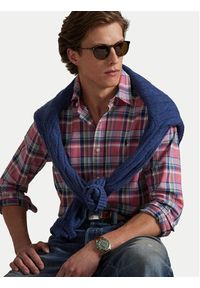 Polo Ralph Lauren Koszula 710922273006 Różowy Custom Fit. Typ kołnierza: polo. Kolor: różowy. Materiał: bawełna #3