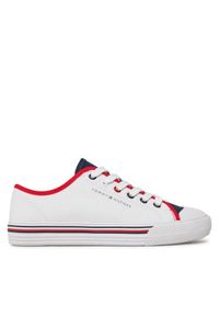 TOMMY HILFIGER - Tommy Hilfiger Trampki Low Cut Lace Up Sneaker T3X9-33325-0890 S Biały. Kolor: biały. Materiał: materiał