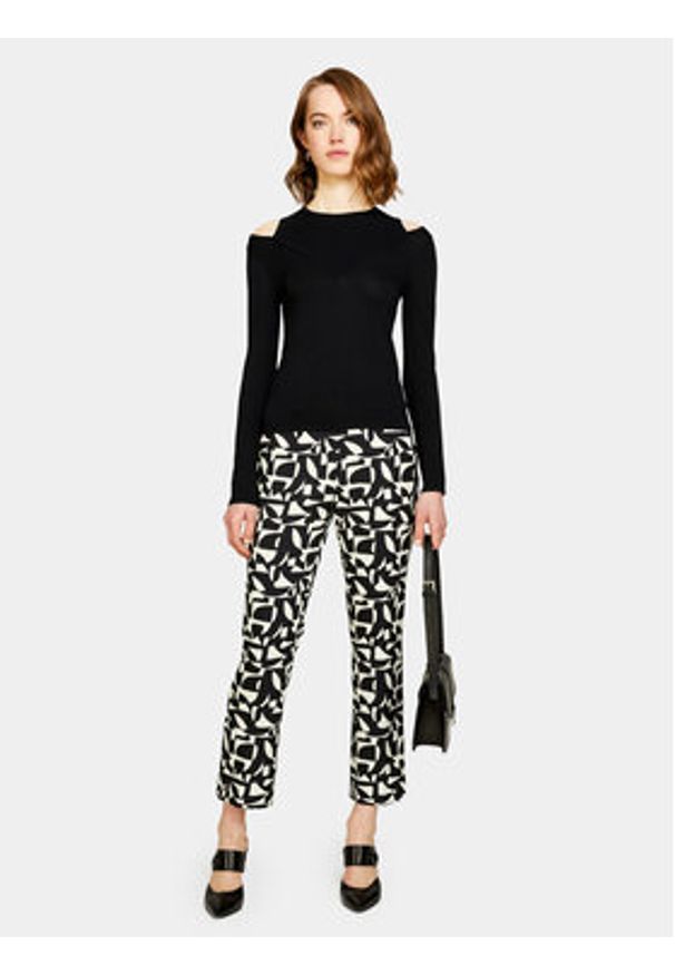 Sisley Sweter 1B7YM104G Czarny Slim Fit. Kolor: czarny. Materiał: syntetyk