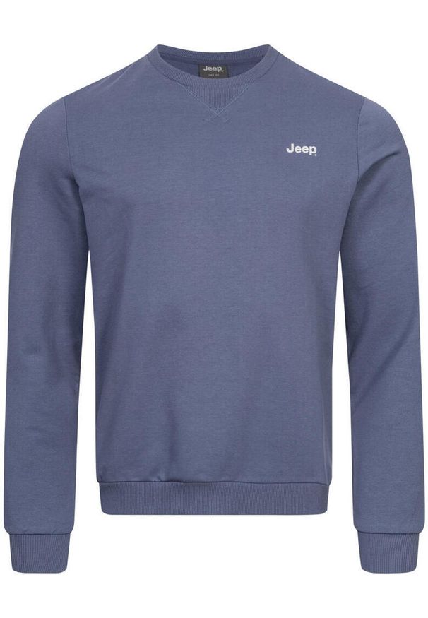 Męska bluza Jeep® L - Wygodna bawełna z okrągłym dekoltem. Kolor: fioletowy. Materiał: bawełna