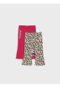 Sinsay - Legginsy flare z nadrukiem 2 pack Minnie Mouse - różowy. Kolor: różowy. Wzór: nadruk, motyw z bajki #1