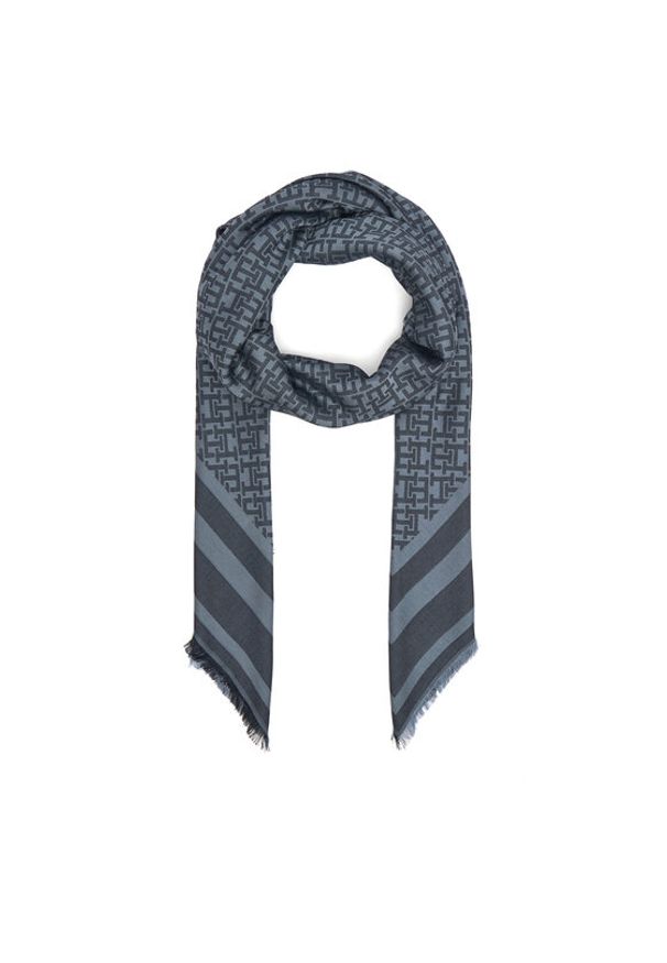 TOMMY HILFIGER - Tommy Hilfiger Szal Monogram AW0AW17493 Granatowy. Kolor: niebieski. Materiał: materiał