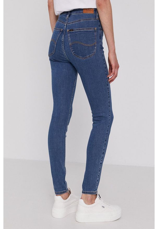 Lee jeansy Ivy Clean Play damskie high waist. Stan: podwyższony. Kolor: niebieski