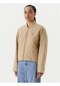 TOMMY HILFIGER - Tommy Hilfiger Kurtka bomber WW0WW45619 Beżowy Relaxed Fit. Kolor: beżowy. Materiał: bawełna