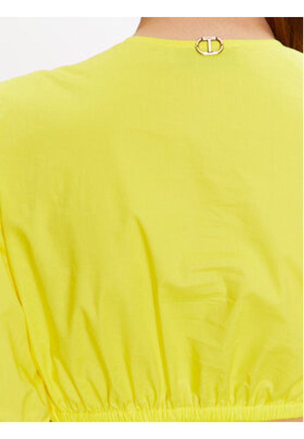 TwinSet - TWINSET Sukienka letnia 231TT2044 Żółty Regular Fit. Kolor: żółty. Materiał: bawełna. Sezon: lato