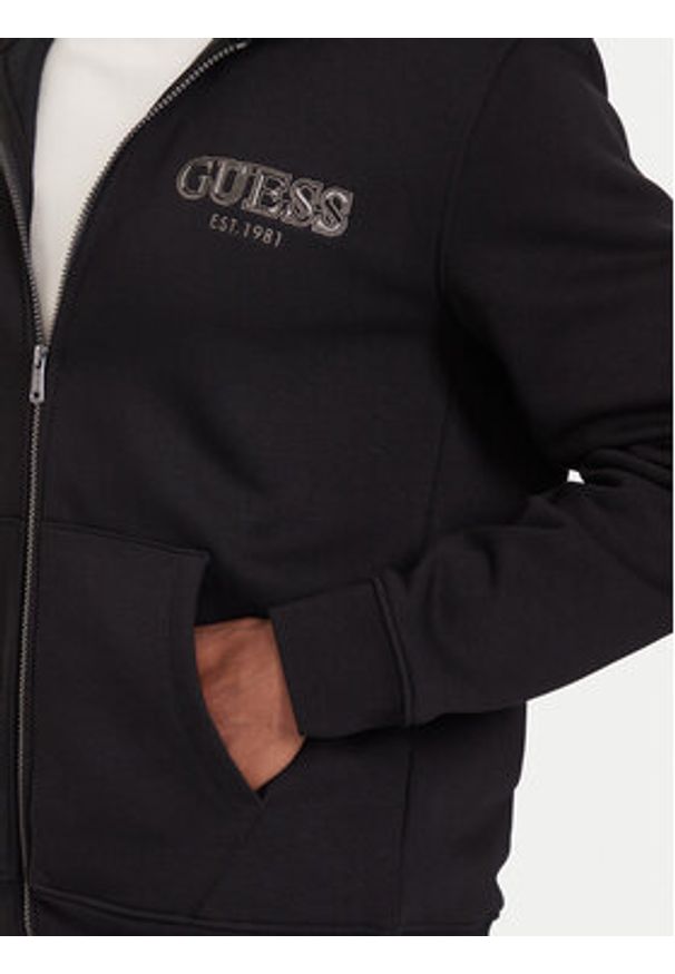 Guess Bluza M5BQ48 K9Z21 Czarny Regular Fit. Kolor: czarny. Materiał: syntetyk, bawełna