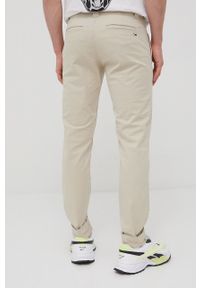 Tommy Jeans Spodnie męskie kolor beżowy w fasonie chinos. Kolor: beżowy. Materiał: tkanina, bawełna, materiał. Wzór: gładki #2