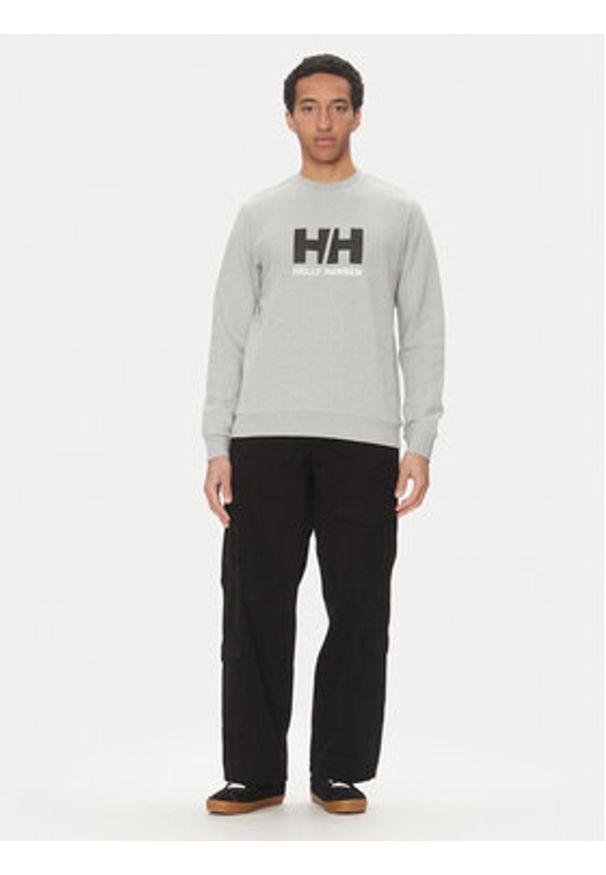 Helly Hansen Bluza Logo Crew 30395 Szary Regular Fit. Kolor: szary. Materiał: bawełna