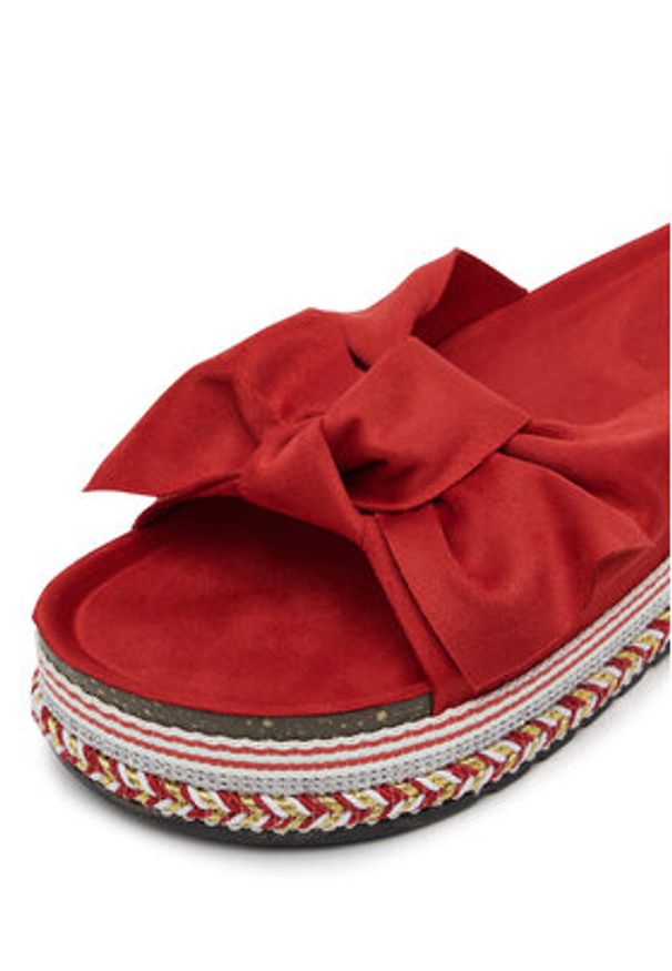 DeeZee Klapki E2050-3 Czerwony. Kolor: czerwony. Materiał: materiał