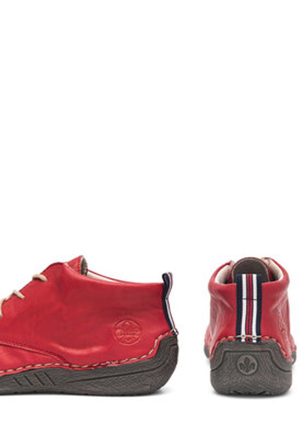 Rieker Półbuty 52522-33 Czerwony. Kolor: czerwony. Materiał: skóra