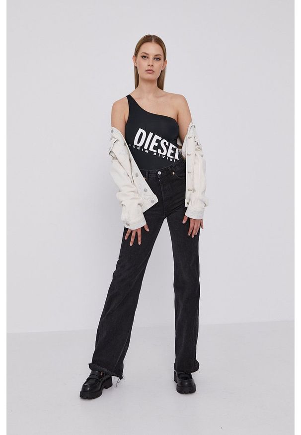 Diesel - Kurtka jeansowa. Okazja: na co dzień. Kolor: beżowy. Materiał: jeans. Styl: casual