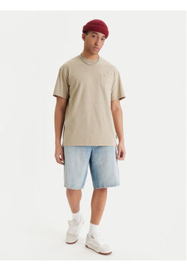 Quiksilver T-Shirt Oxni EQYKT04413 Beżowy Comfort Fit. Kolor: beżowy. Materiał: bawełna