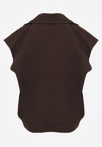 Born2be - Brązowa Garniturowa Kamizelka Oversize z Dwurzędowym Zapięciem Edriana. Okazja: na co dzień, na spotkanie biznesowe, do pracy. Kolor: brązowy. Materiał: poliester, jeans. Styl: casual, biznesowy, elegancki, klasyczny #4