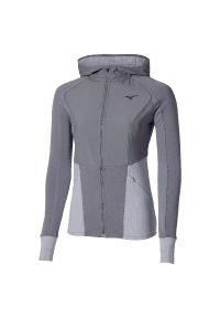 Damska bluza dresowa z kapturem Mizuno Active. Typ kołnierza: kaptur. Kolor: szary. Materiał: dresówka. Sport: bieganie #1