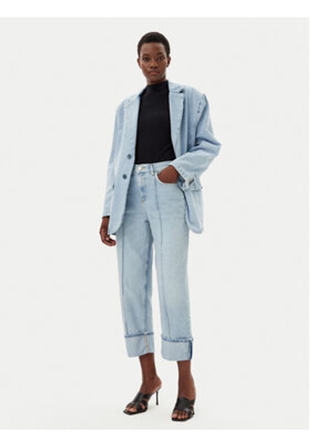 Liu Jo Marynarka UA5210 D4854 Błękitny Relaxed Fit. Kolor: niebieski. Materiał: bawełna