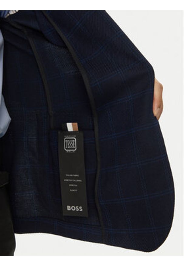BOSS - Boss Marynarka C-Hanry-233 50521630 Granatowy Slim Fit. Kolor: niebieski. Materiał: wełna