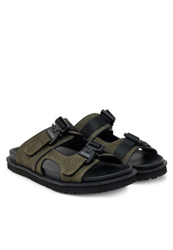 Guess Klapki FMJBAH FAB03 Zielony. Kolor: zielony. Materiał: skóra