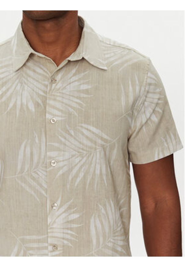 Guess Koszula M5GH68 WH3A0 Beżowy Regular Fit. Kolor: beżowy. Materiał: bawełna