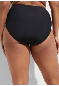 bonprix - Lekko modelujące sylwetkę figi bikini z wysokim stanem. Stan: podwyższony. Kolor: czarny. Materiał: materiał