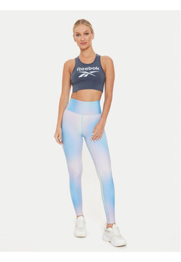 Reebok Legginsy Lux Bold ACP Tight 100075368 Niebieski Slim Fit. Kolor: niebieski. Materiał: syntetyk