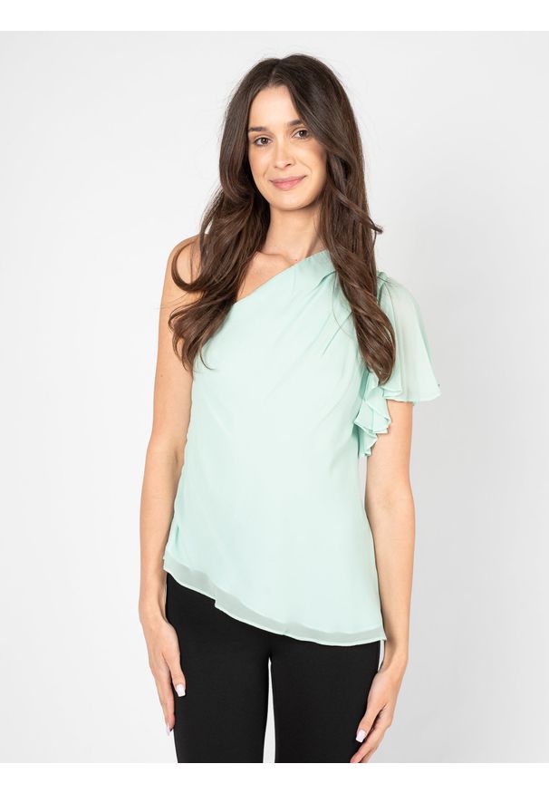 Patrizia Pepe Bluzka | DC1255/A2IW | Kobieta | Błękitny. Okazja: na co dzień. Kolor: niebieski. Materiał: wiskoza. Styl: elegancki, casual