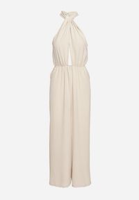 Born2be - Beżowy Kombinezon o Taliowanym Kroju Bez Rękawów Rivassina. Kolor: beżowy. Długość rękawa: bez rękawów. Długość: długie #2