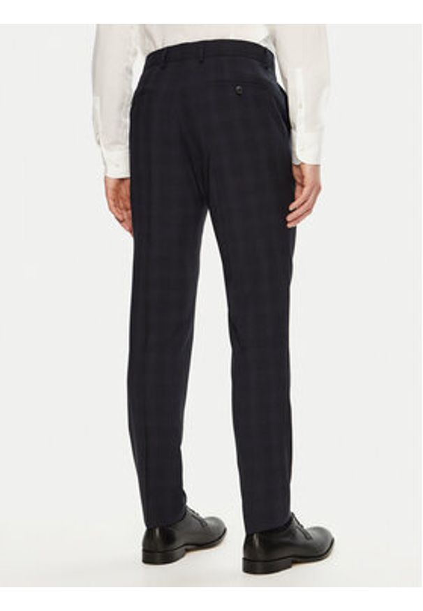 BOSS Garnitur 50538032 Granatowy Slim Fit. Kolor: niebieski. Materiał: wełna