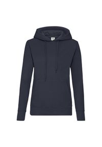 FRUIT OF THE LOOM - Bluza Damska Z Kapturem. Typ kołnierza: kaptur. Kolor: niebieski