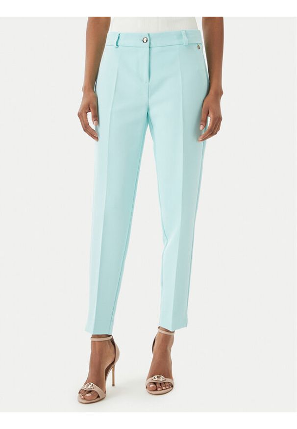Maryley Spodnie materiałowe 26EB52Z/43AC Turkusowy Regular Fit. Kolor: turkusowy. Materiał: syntetyk