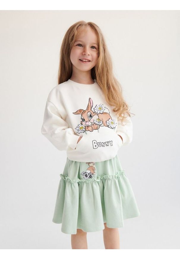 Reserved - Spódniczka Bambi - jasnozielony. Kolor: zielony. Materiał: bawełna