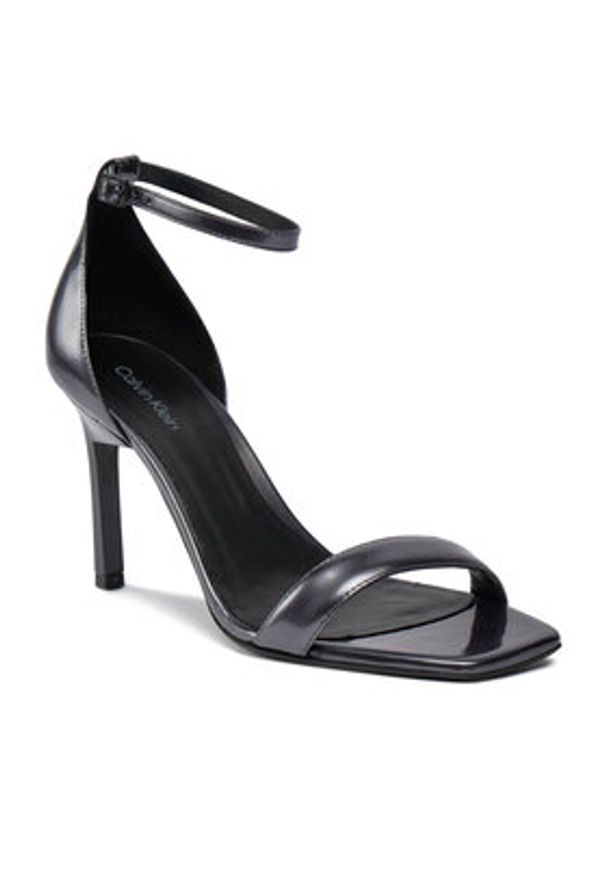 Calvin Klein Sandały Geo Stil Square Sandal 90-Pearl HW0HW01993 Czarny. Kolor: czarny. Materiał: skóra